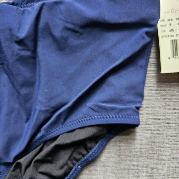 Gottex Profile By Gottex Navy Blue Tutti Frutti Mid Rise Tankini Bottom Size 14 - Picture 6 of 14